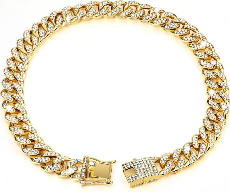 🔥 Iced-Out Cuban Link Collar – The Ultimate Bling Chain for Cats & Dogs 🐱🐶