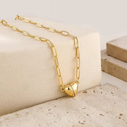 🔥Last Day Discount 49% Off💞14K Gold/Silver-Plated Heart Shape Pendant Magnetic Necklace