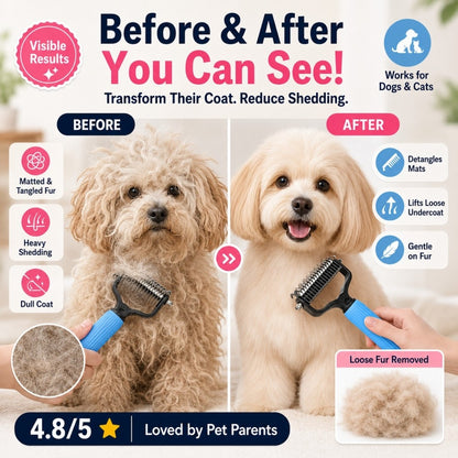 🔥 Buy 1 Get 1 FREE | Stainless Steel Pet Dematting & Deshedding Comb