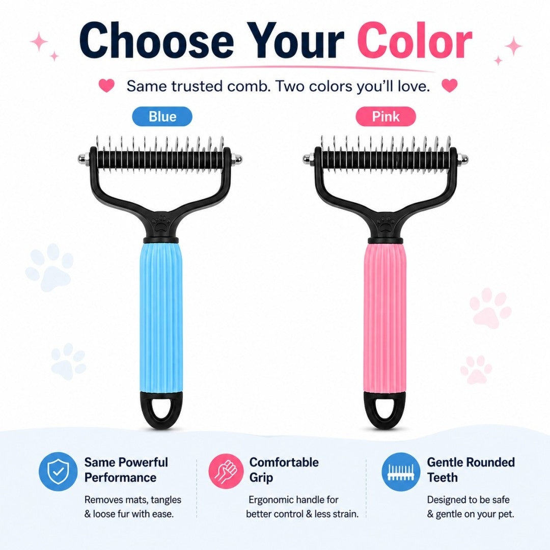 🔥 Buy 1 Get 1 FREE | Stainless Steel Pet Dematting & Deshedding Comb