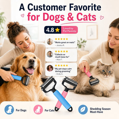 🔥 Buy 1 Get 1 FREE | Stainless Steel Pet Dematting & Deshedding Comb