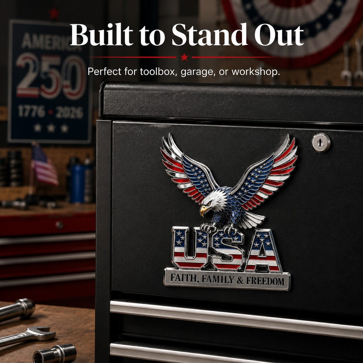 USA Faith, Family & Freedom 3D Metal Emblem