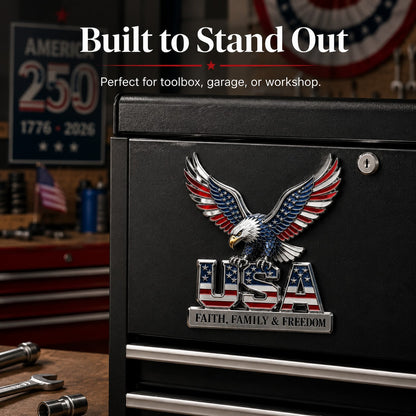 USA Faith, Family & Freedom 3D Metal Emblem