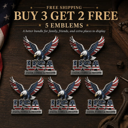 USA Faith, Family & Freedom 3D Metal Emblem
