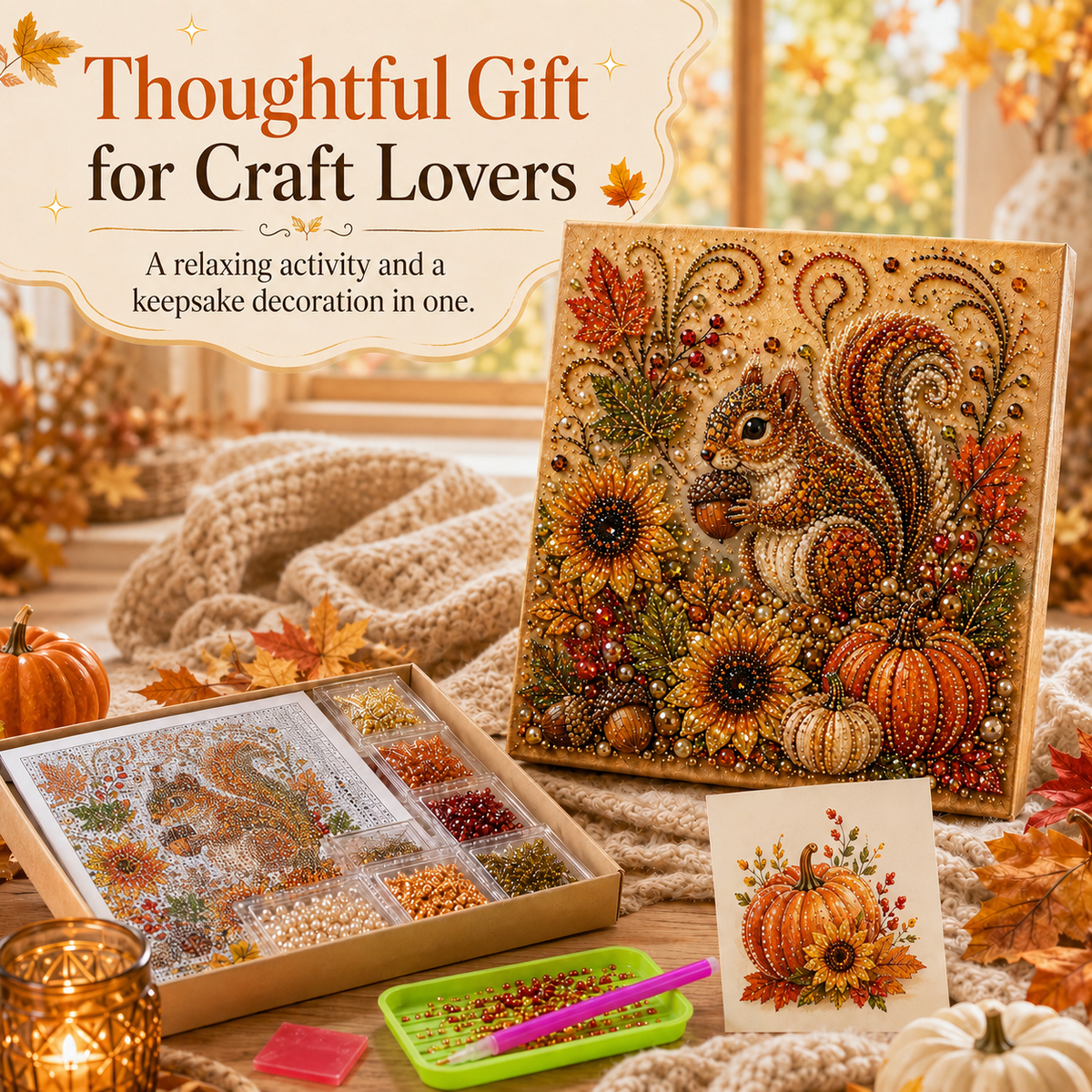 🍂✨Autumn Pearl Painting Kit - Relaxing DIY Craft to Create Sparkling Fall Artwork (📦Buy 2 Free Shipping)