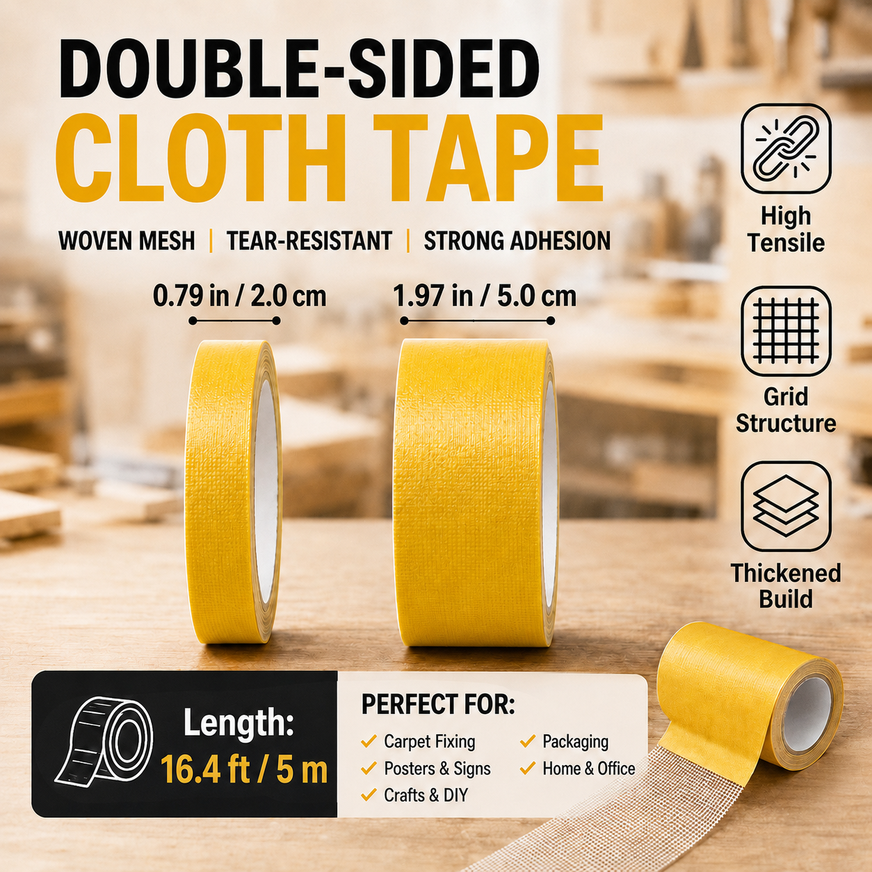 High-Tack Double-Sided Mesh Tape