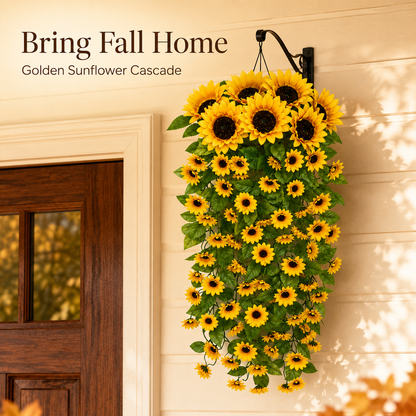 🌻Golden Sunflower Cascade – 88-Bloom Fall Hanging Decor
