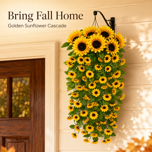 🌻Golden Sunflower Cascade – 88-Bloom Fall Hanging Decor