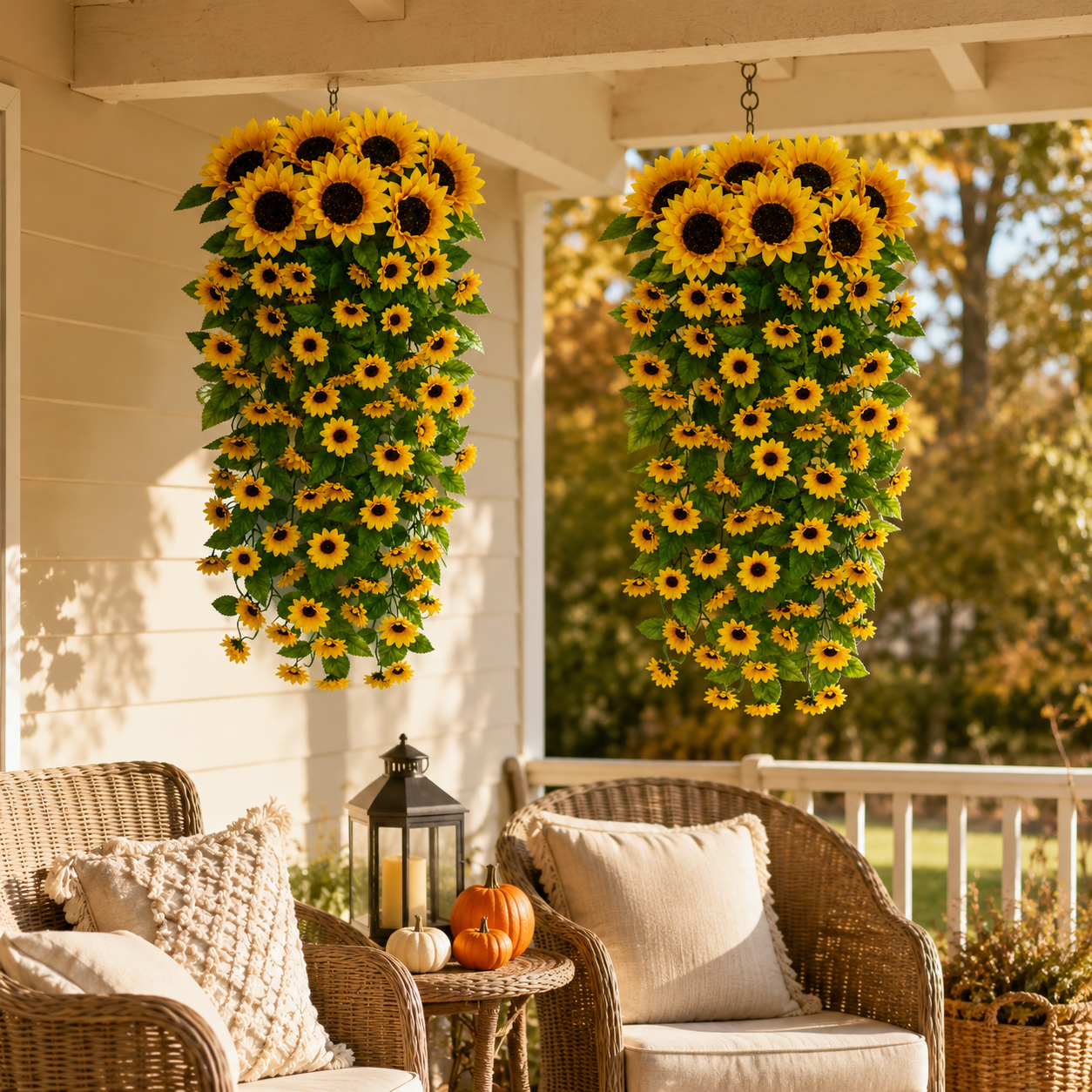 🌻Golden Sunflower Cascade – 88-Bloom Fall Hanging Decor