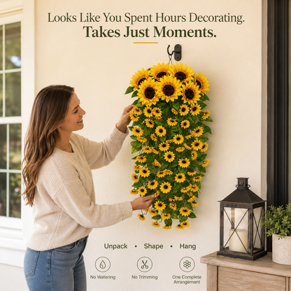 🌻Golden Sunflower Cascade – 88-Bloom Fall Hanging Decor