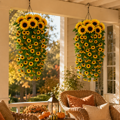 🌻Golden Sunflower Cascade – 88-Bloom Fall Hanging Decor