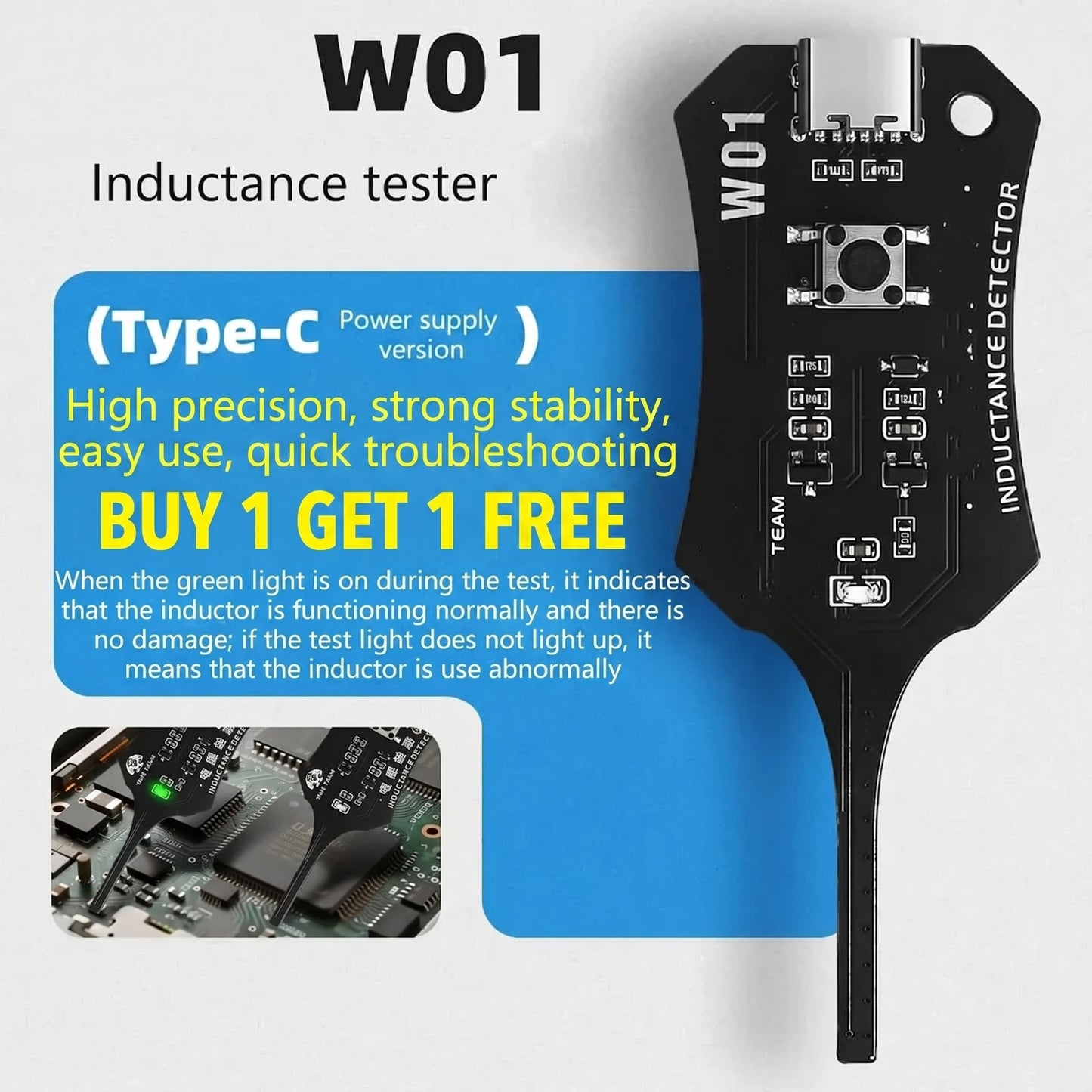 🔥 FLASH SALE: Buy 1 Get 1 FREE! Type-C Motherboard Inductor & Coil Tester