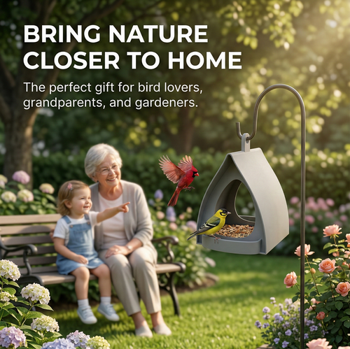 🐦 2026 New Arrival - Hanging Garden Bird Feeder with Weatherproof Roof for Wild Birds