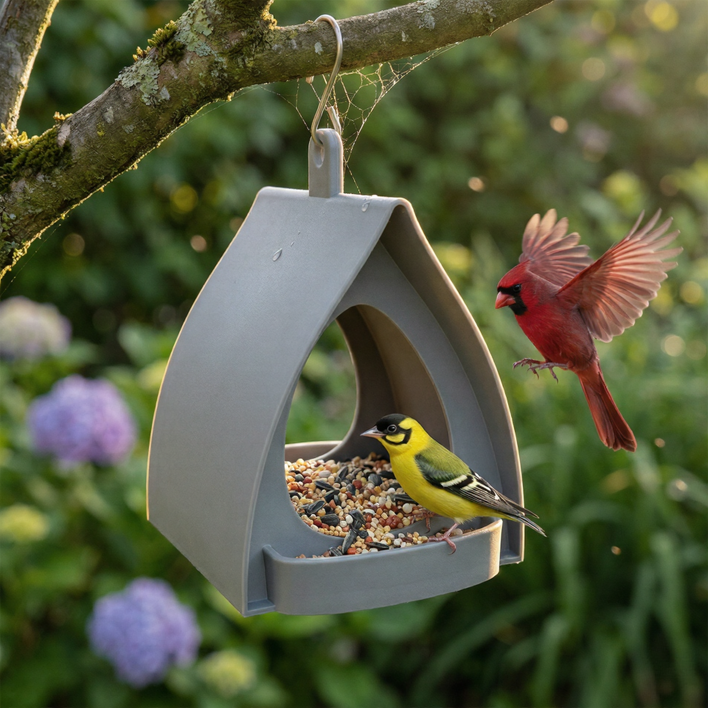🐦 2026 New Arrival - Hanging Garden Bird Feeder with Weatherproof Roof for Wild Birds