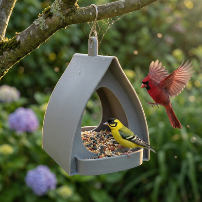 🐦 2026 New Arrival - Hanging Garden Bird Feeder with Weatherproof Roof for Wild Birds