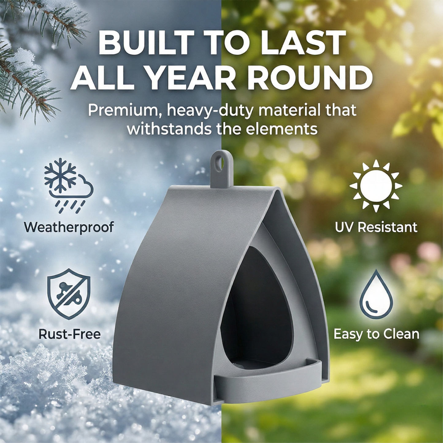 🐦 2026 New Arrival - Hanging Garden Bird Feeder with Weatherproof Roof for Wild Birds
