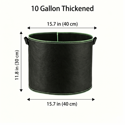 Heavy-Duty Fabric Grow Bags — Choose 2, 5 or 10 Gallon