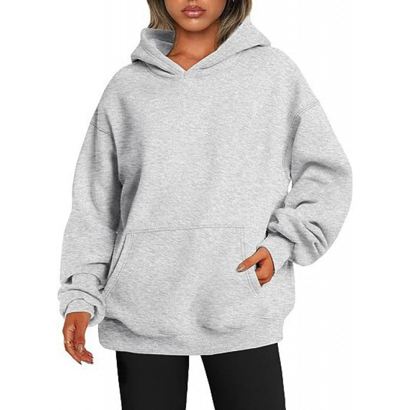 Basic Thick Solid Color Pullover Hoodie