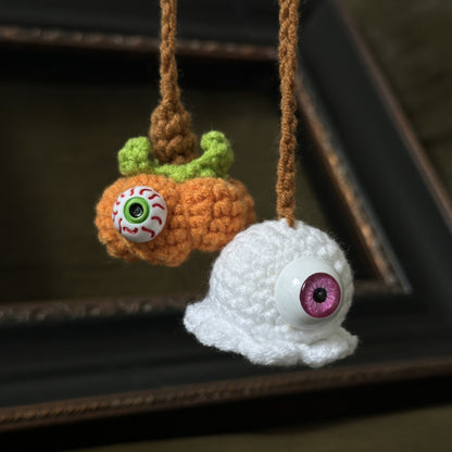 Ghost Pumpkin Crochet Charm