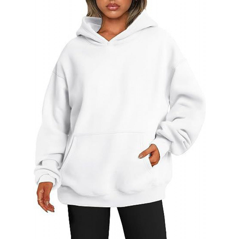 Basic Thick Solid Color Pullover Hoodie