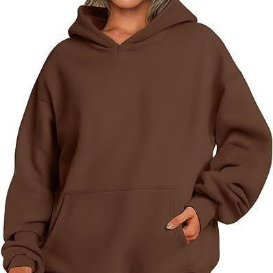 Basic Thick Solid Color Pullover Hoodie