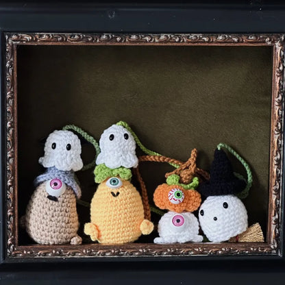 Ghost Pumpkin Crochet Charm