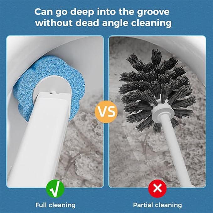 Disposable Toilet Cleaning System: Toilet Brush & Holder Kit with 12PCS Pre-Soaked Cleaner