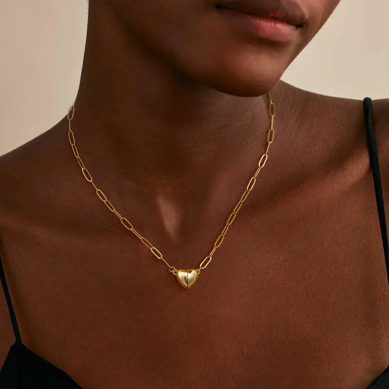 🔥Last Day Discount 49% Off💞14K Gold/Silver-Plated Heart Shape Pendant Magnetic Necklace