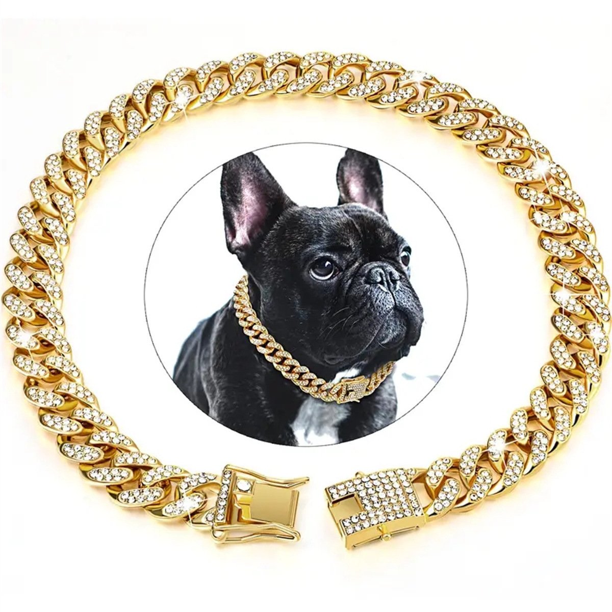 🔥 Iced-Out Cuban Link Collar – The Ultimate Bling Chain for Cats & Dogs 🐱🐶