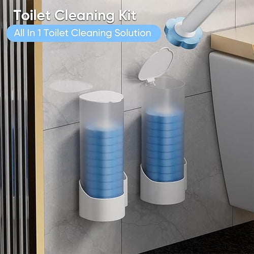 Disposable Toilet Cleaning System: Toilet Brush & Holder Kit with 12PCS Pre-Soaked Cleaner