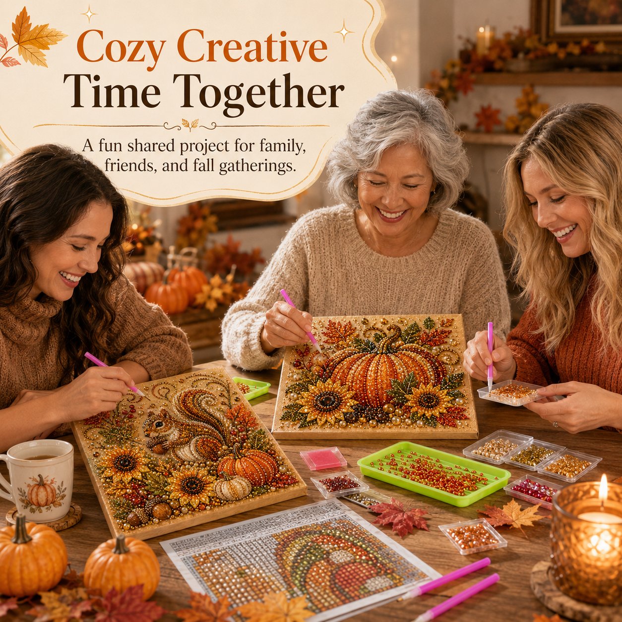 🍂✨Autumn Pearl Painting Kit - Relaxing DIY Craft to Create Sparkling Fall Artwork