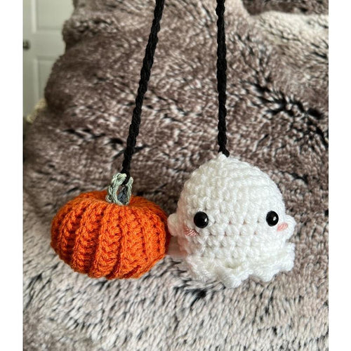 Ghost Pumpkin Crochet Charm