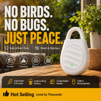 🐦Portable Ultrasonic Bird Repeller – Compact & Rechargeable