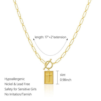 🏆Flash Sale⚡ 50K+ SOLD! Almost Gone-💥 - Cross Pendant Paperclip Chain Necklace
