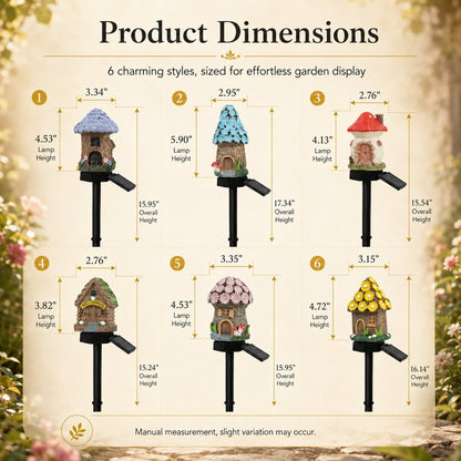 Solar Fairy Cottage Garden Lights – Mushroom House Outdoor Decor