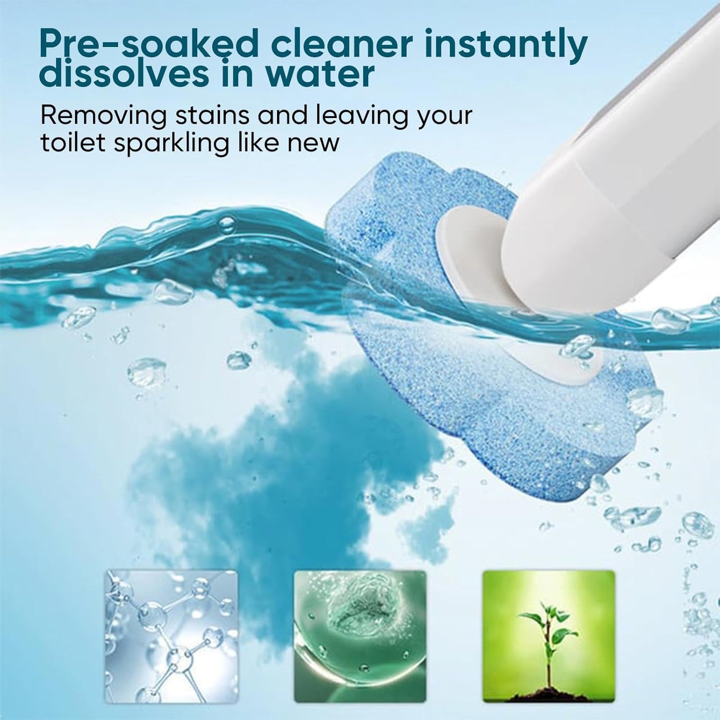 Disposable Toilet Cleaning System: Toilet Brush & Holder Kit with 12PCS Pre-Soaked Cleaner