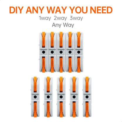 Universal Quick Lever Electrical Wire Connectors (24-12 AWG) Assortment (50/100Pcs) + Wire Stripper