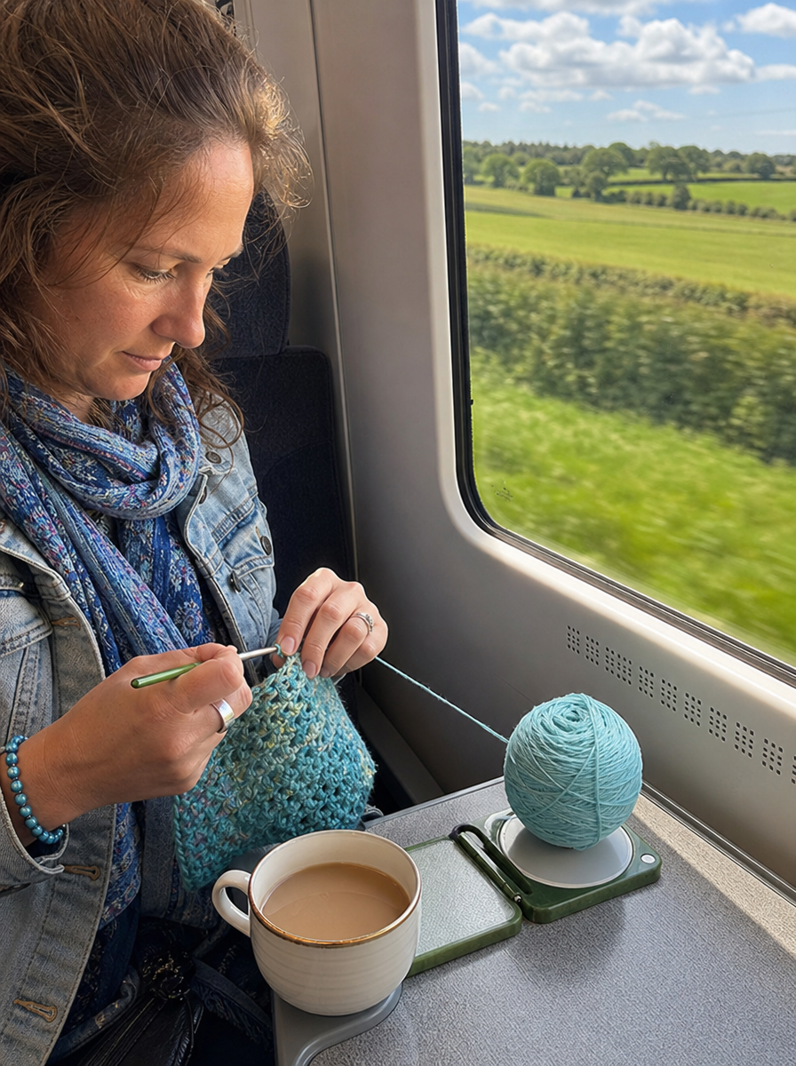 🧶Tangle-Free Portable Yarn Holder for Crochet & Knitting