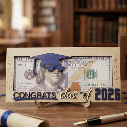 🔥Graduation 2026 Money Holder-Unique Wooden Cash Gift Box for Class of 2026🎓