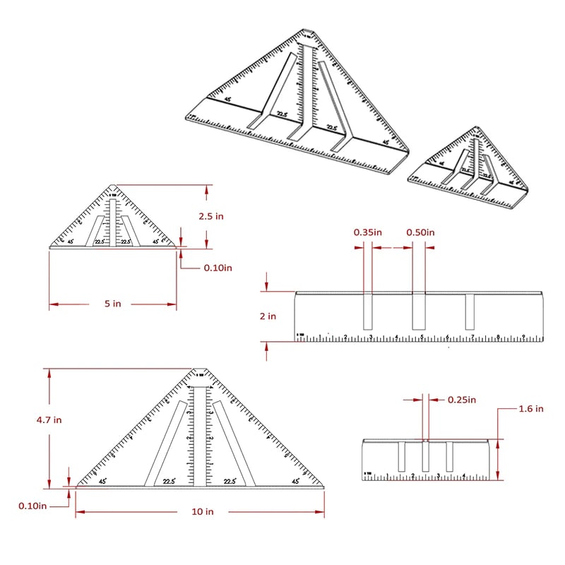 Heavy-Duty Metalworking Miter Square for Tubing Layout