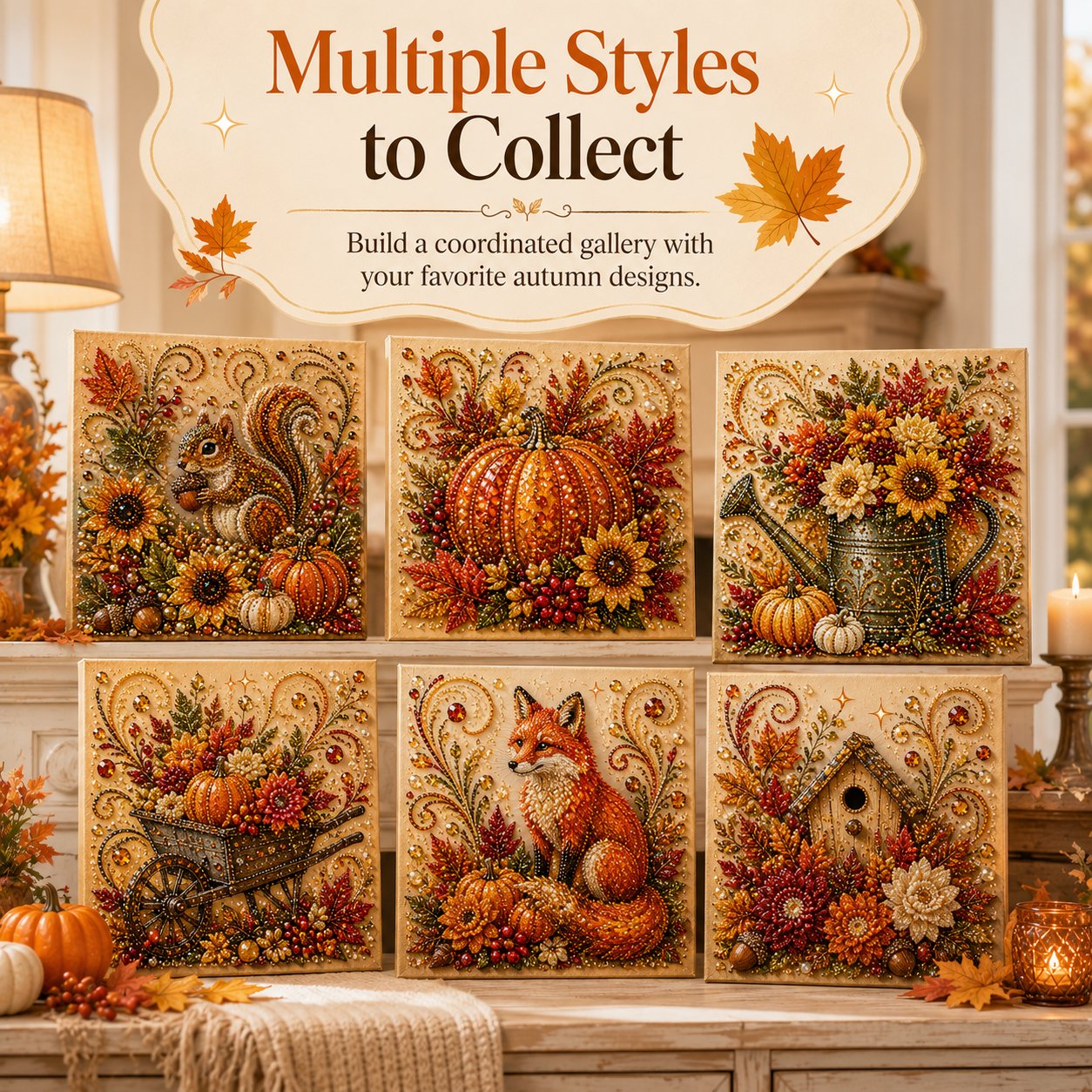 🍂✨Autumn Pearl Painting Kit - Relaxing DIY Craft to Create Sparkling Fall Artwork
