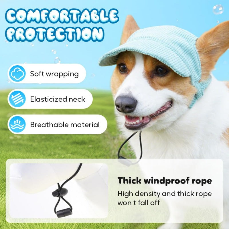 Corduroy Dog Sun Hat – Cute UV-Shade Hat for Sunny Walks 🐶