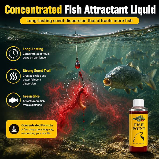 🎣 AquaBite FX™ Ultimate Fish Attractant – Fast-Acting Red Worm Formula 🐟