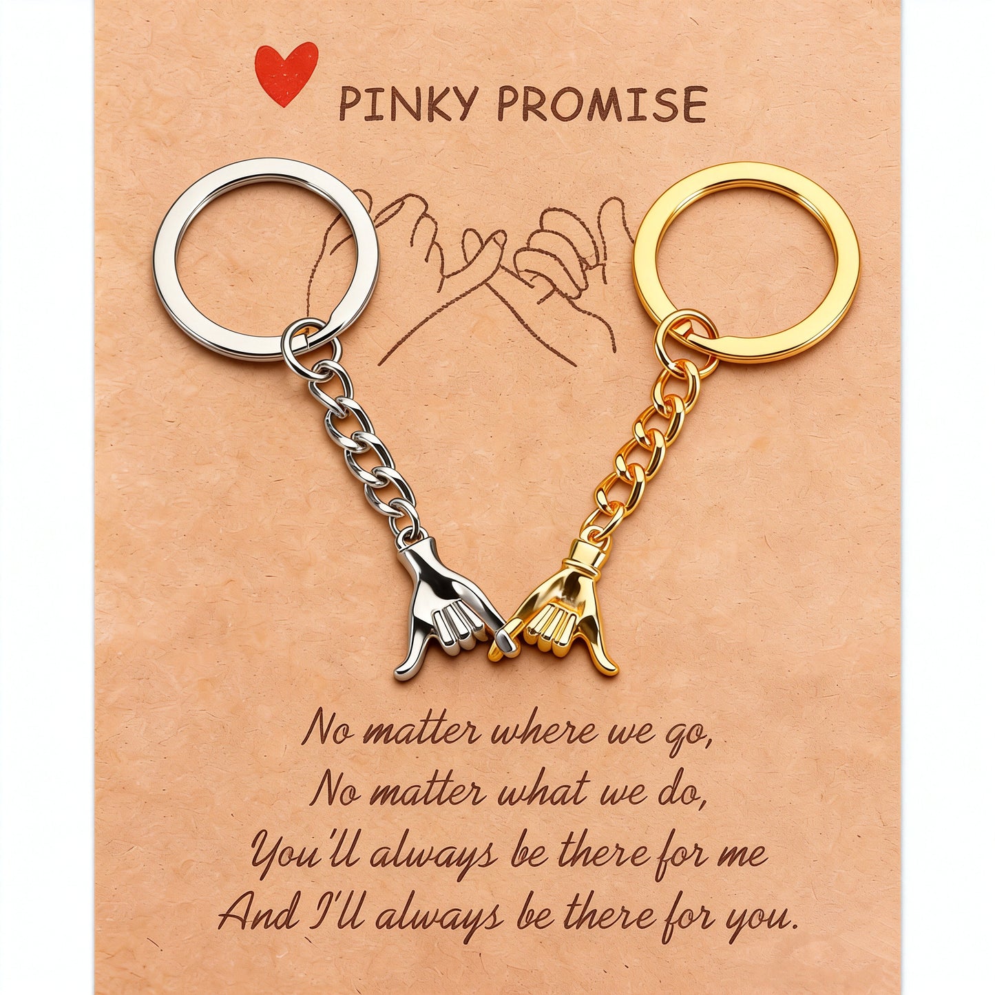 💕 Pinky Promise Matching Keychains – 2-Piece Couple Gift for Valentine’s, Birthdays & Best Friends 🎁✨