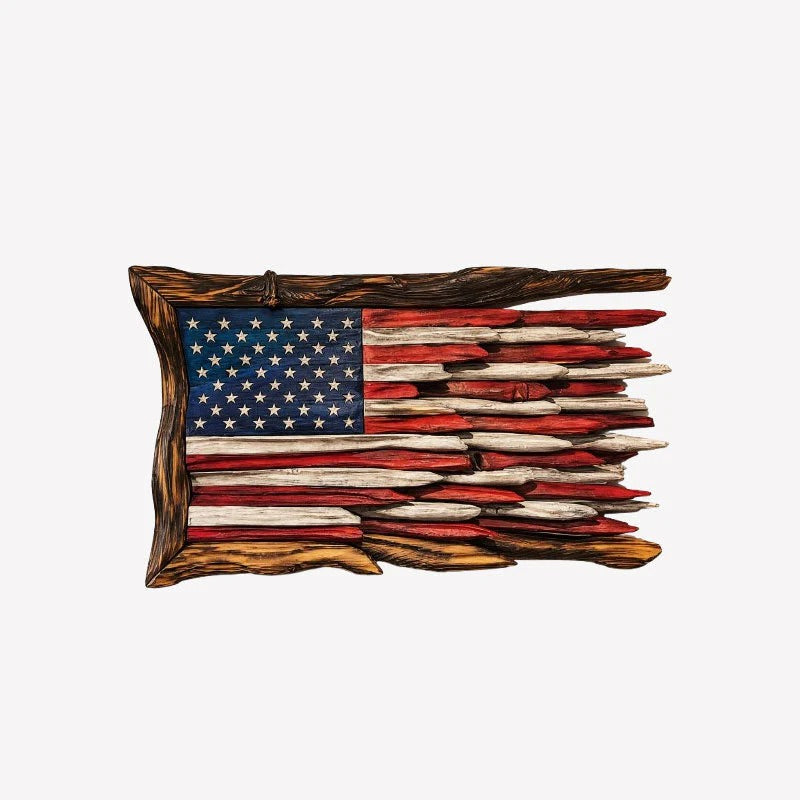 America’s 250th Anniversary Handcrafted Wooden Flag Wall Art