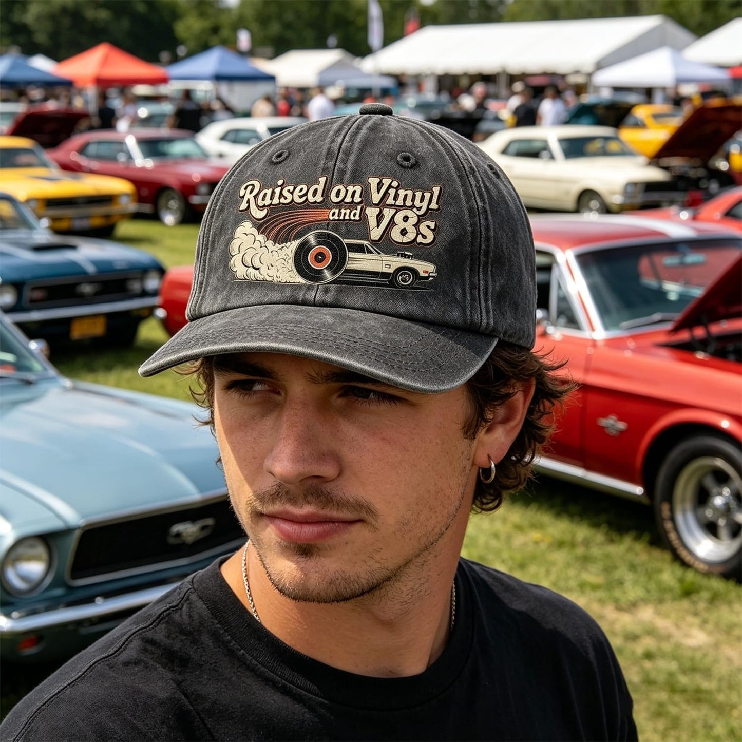 "Raised on Vinyl and V8s" The Gearhead Classic Cap