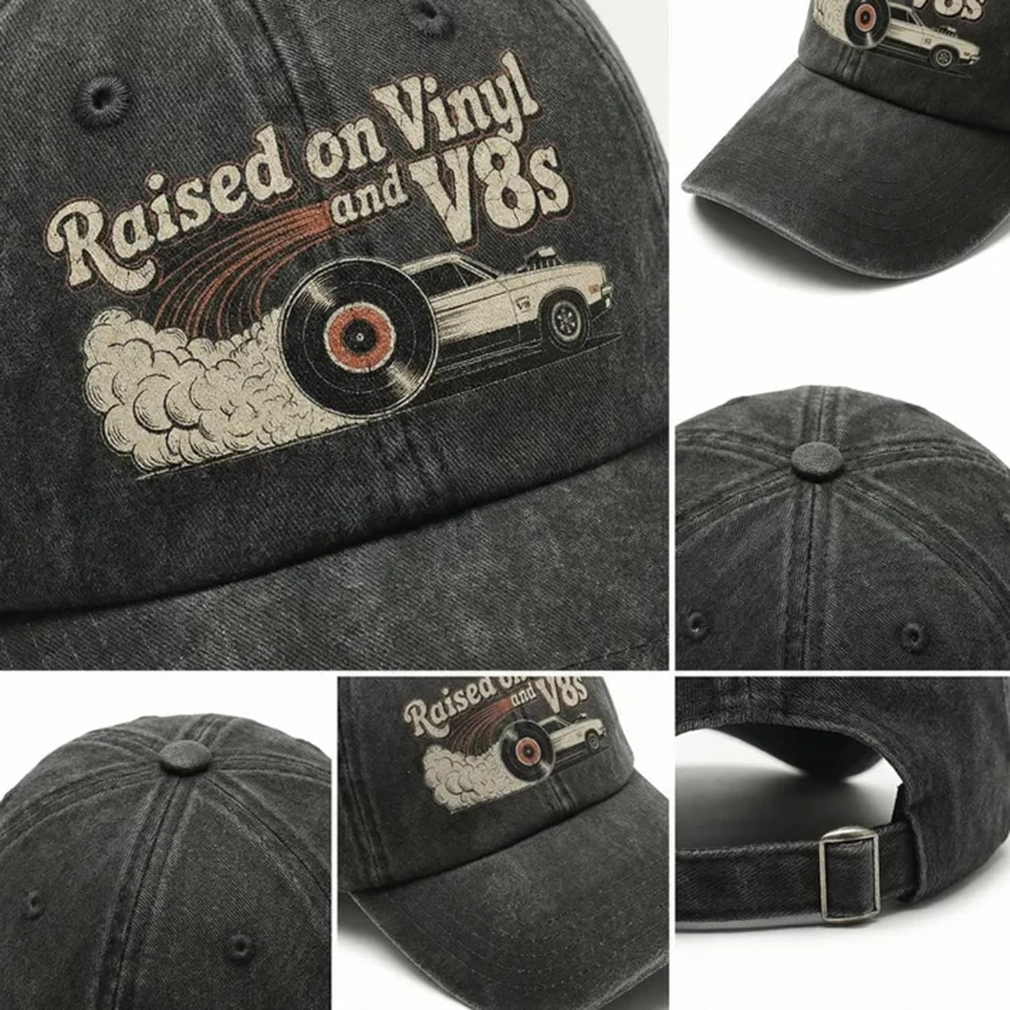 "Raised on Vinyl and V8s" The Gearhead Classic Cap