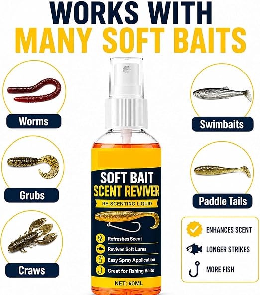 Soft Bait Scent Spray – Instant Fish-Attracting Reviver