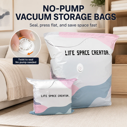 No-Pump Space-Saving Storage Bags for Clothes & Bedding ✨