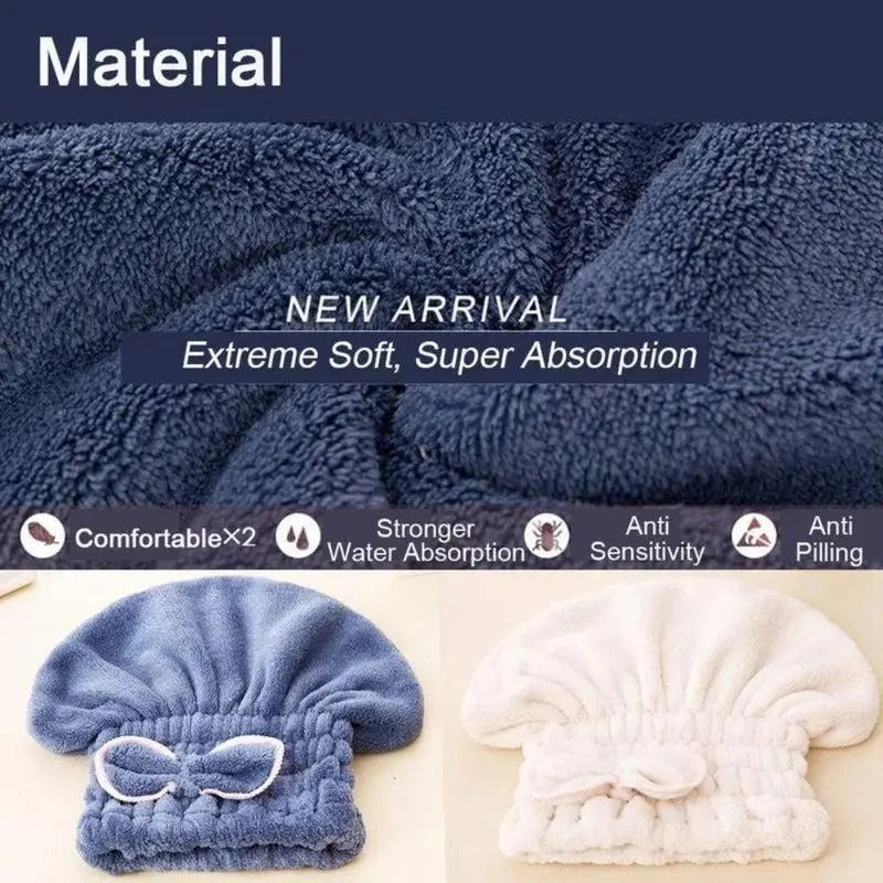 3PC Microfiber Hair Towel Caps